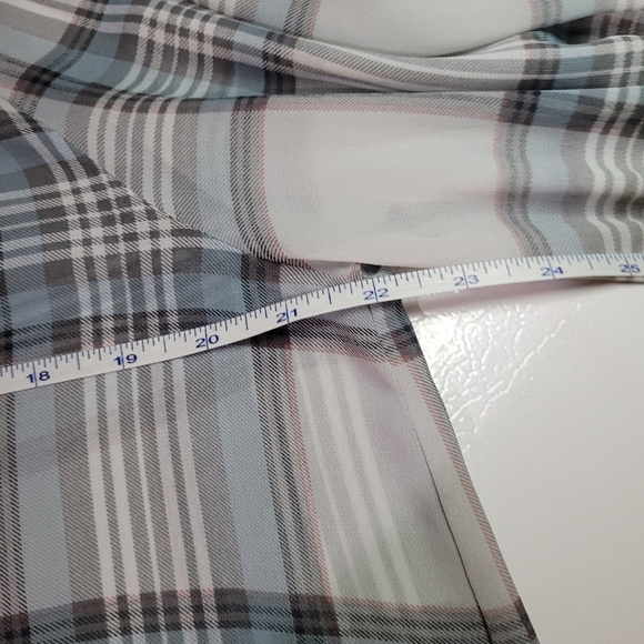 Reitmans sheer plaid peasant blouse - Picture 5 of 8